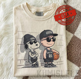 Snoopy Spurs San Antonio Basketball Comfort Colors Vintage Charlie Brown Snoopy Tee Retro Nba Fan Gif