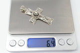 Large Designer DGS Intricate Filigree Cross Sterling Silver Pendant