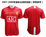 0708 man utd retro red writeing on chest