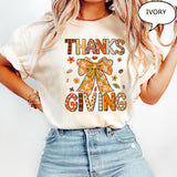Comfort Colors Coquette Bow Thanksgiving Autumn Fall Thanksgiving Thankful Thanksgiving (2)