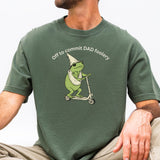 Dad Frog Comfort Colors Off Commit Dad Foolery Frog Scooter First Time Dad Dada Pregnancy Reveal Tee (2)