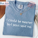 Could Meaner Jesus Said Christian Faith Humor Tee Religious Quote Comfort Colors Christian (2)