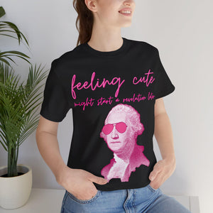 Washington Portrait Tee Pink Sunglasses Revolution Humor (2)
