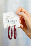 Burgundy rhinestone hoops