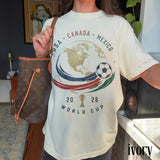 Usa Canada Mexico World Cup 2026 Globe Soccer Tournament International Football Fan Comfort Colors Tee (3)