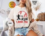 Comfort Colors Run Dare Baseball Catcher Sports Humor Tee (3)