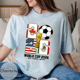 World Soccer 2026 Soccer Host Cities Usa Canada Mexico Soccer Fan Tee (3)