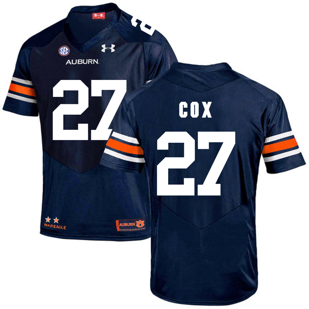2017 Auburn Tigers Under Armour Chandler Cox 27 Navy