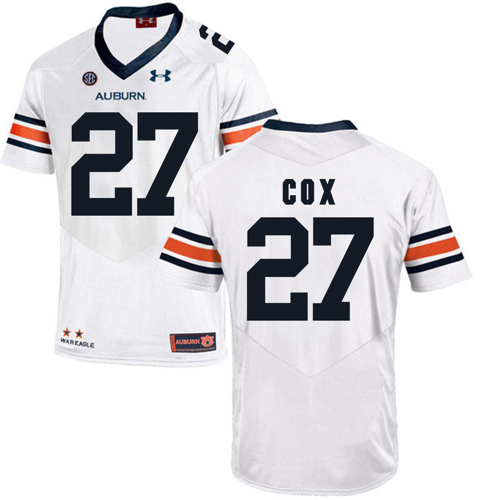 2017 Auburn Tigers Under Armour Chandler Cox 27 White