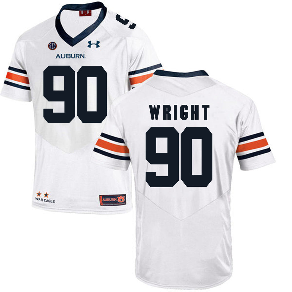 2017 Auburn Tigers Under Armour Gabe Wright 90 White