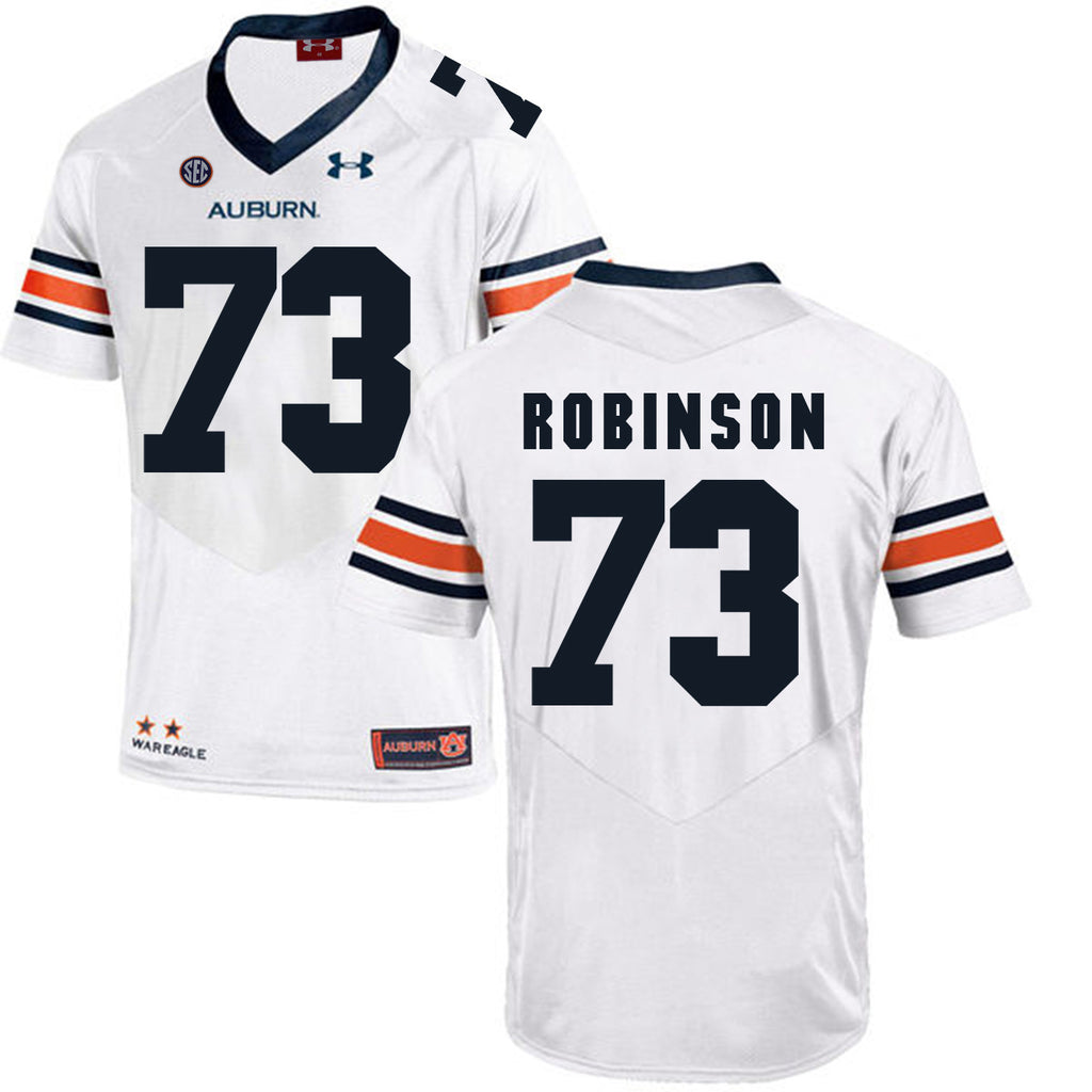 2017 Auburn Tigers Under Armour Greg Robinson 73 White
