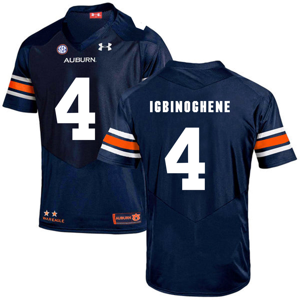 2017 Auburn Tigers Under Armour Noah Igbinoghene 4 Navy