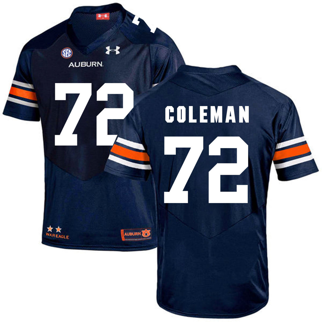 2017 Auburn Tigers Under Armour Shon Coleman 72 Navy