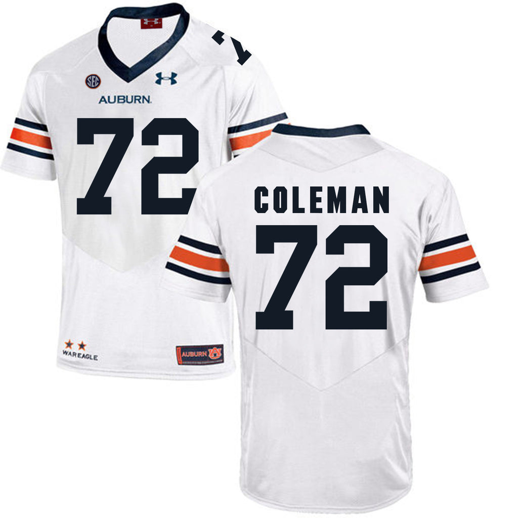 2017 Auburn Tigers Under Armour Shon Coleman 72 White