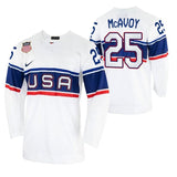2022 beijing winter olympic #25 charlie-mcavoy-usa-hockey-men home-white-jersey