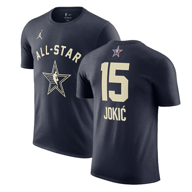 2024 All-Star #15 Nikola Jokic Navy T-Shirt Style 1
