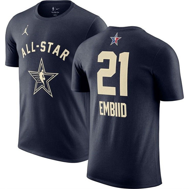 2024 All-Star #21 Joel Embiid Navy T-Shirt Style 1