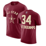 2024 All-Star #34 Giannis Antetokounmpo Crimson T-Shirt Style 1