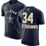 2024 All-Star #34 Giannis Antetokounmpo Navy T-Shirt Style 2