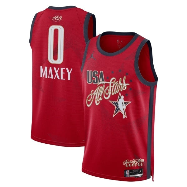 2026 All-Star #0 Tyrese Maxey Game Swingman Jersey - Red (1)_conew1