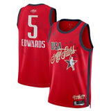 2026 All-Star #5 Anthony Edwards Game Swingman Jersey - Red (2)_conew2