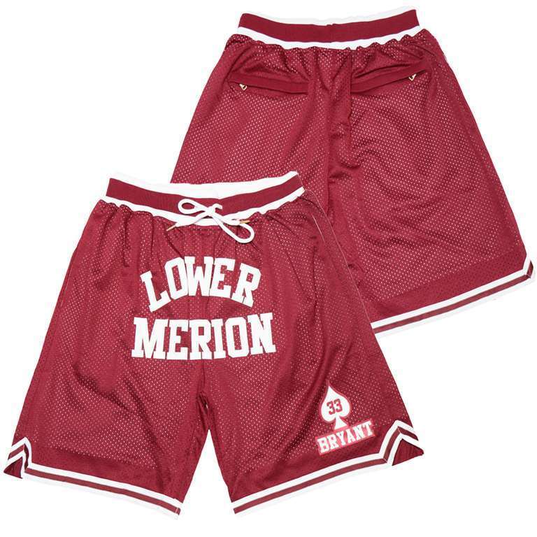 #33 KOBE BRYANT LOWER MERION FRONT LOGO BASKETBALL SHORTS1