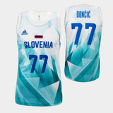 #77 Doncic Tokyo Olympic Slovenia jersey white Tokyo Olympics Team Doncic White Style 3