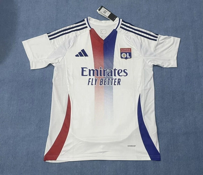 24-25 lyon white soccer jersey size s-2xl
