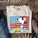 Comfort Colors America 250th Anniversary Patriotic Snoopy Tee 4th July Usa Flag Tee (4)