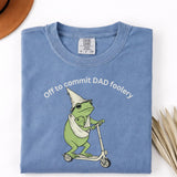 Dad Frog Comfort Colors Off Commit Dad Foolery Frog Scooter First Time Dad Dada Pregnancy Reveal Tee (4)