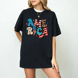 4th of July America Shirt, Sparkly America Shirt, Independence Day, 4th of July Shirt, Leopard 4th of july Sweatshirt
