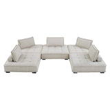 Saunter Tufted Fabric Fabric 5-Piece Sectional Sofa