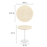 Lippa 20" Round Artificial Travertine  Side Table