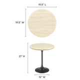 Lippa 20" Round Artificial Travertine  Side Table