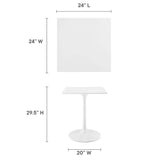 Lippa 24" Square Wood Top Dining Table