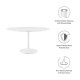 Lippa 54" Round Artificial Marble Dining Table