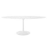 Lippa 78" Oval Artificial Marble Dining Table