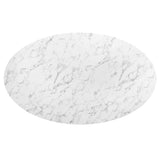 Lippa 78" Oval Artificial Marble Dining Table