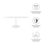 Lippa 78" Oval Artificial Marble Dining Table