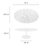 Lippa 48" Oval Artificial Marble Coffee Table