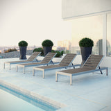 Shore Chaise Outdoor Patio Aluminum Set of 4