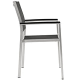 Shore Dining Chair Outdoor Patio Aluminum Set of 2