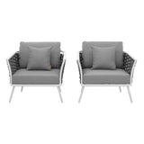 Stance Armchair Outdoor Patio Aluminum Set of 2