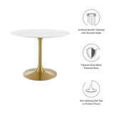 Lippa 40" Round Artificial Marble Dining Table