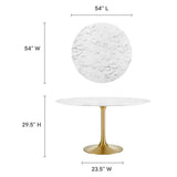 Lippa 54" Round Artificial Marble Dining Table