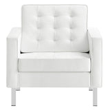 Loft Tufted Vegan Leather Armchair
