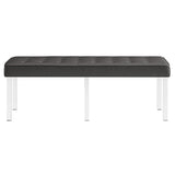 Loft Tufted Vegan Leather Bench