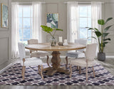 Column 71" Round Pine Wood Dining Table