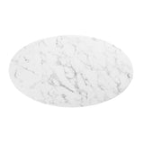 Lippa 48" Oval Artificial Marble Dining Table
