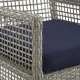 Aura Dining Armchair Outdoor Patio Wicker Rattan Set of 4